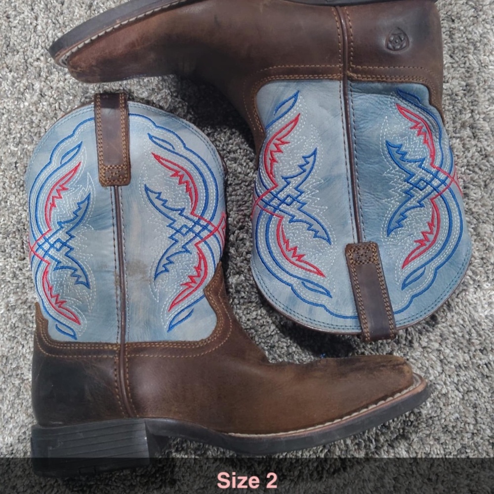 Brown and Blue Western Boots